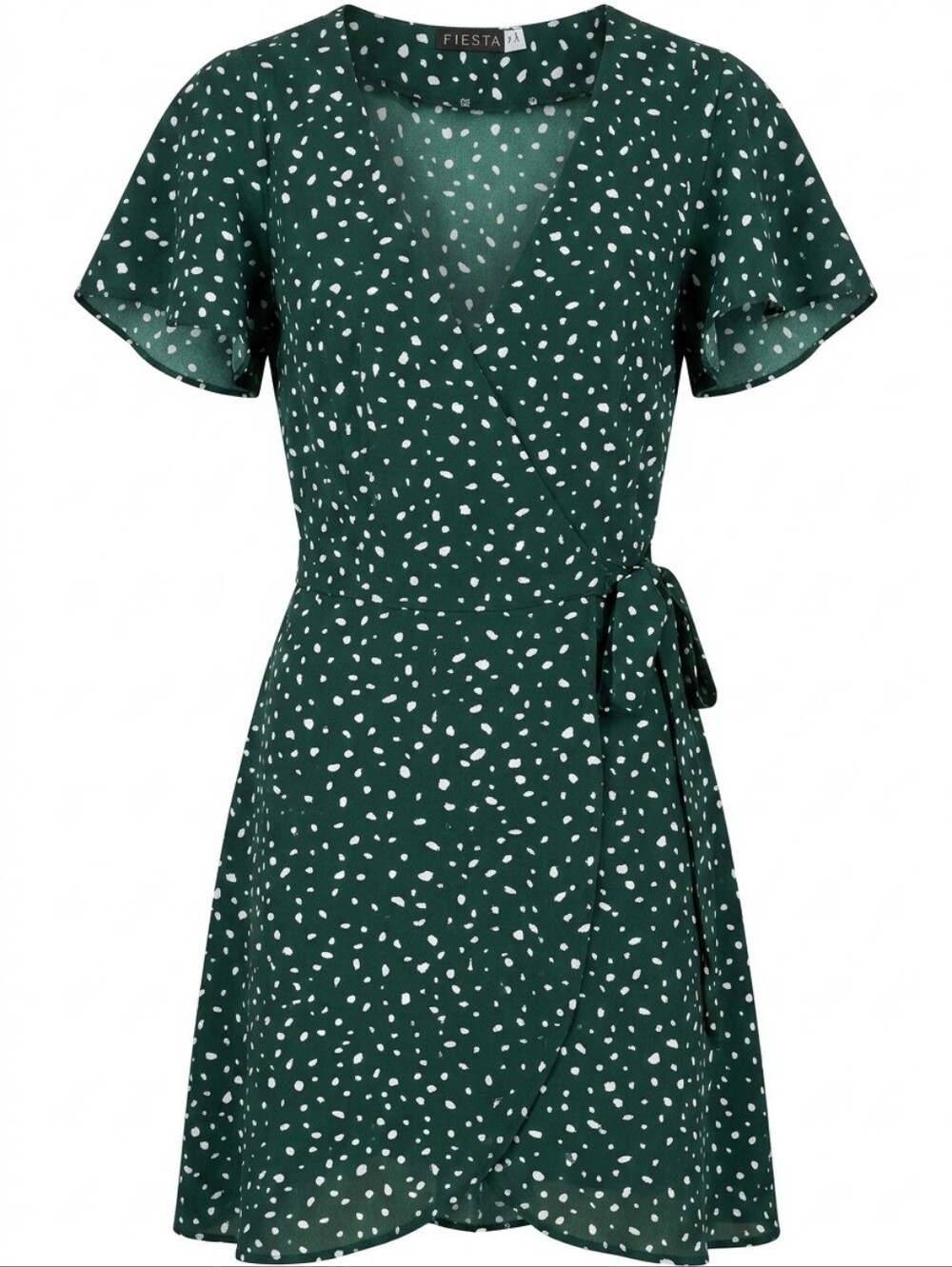 Fiesta Emerald Green Polka Dot Wrap Dress - Unbranded